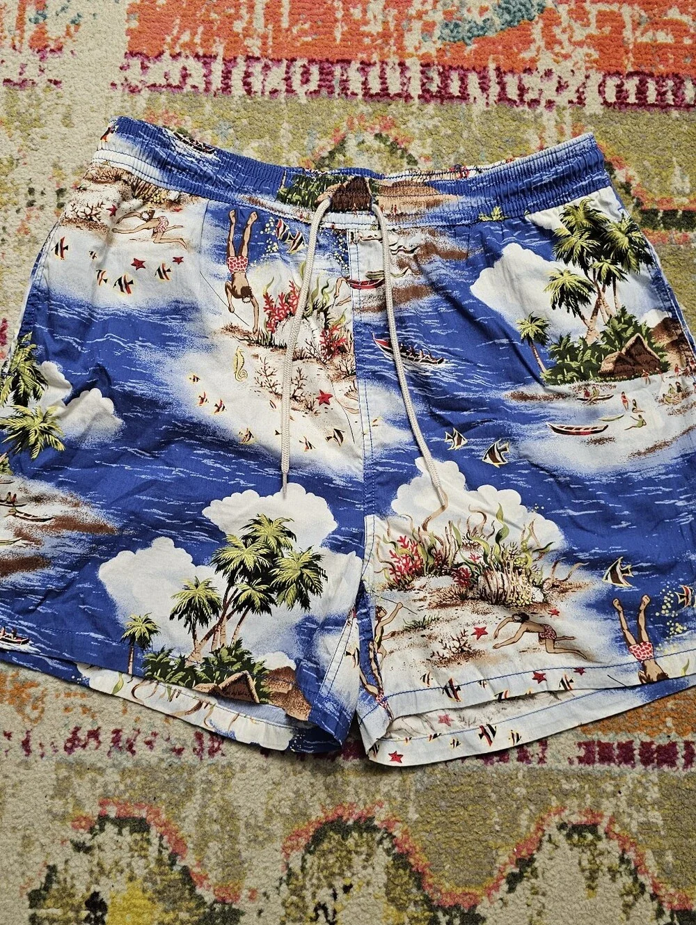 Polo Ralph Lauren Lined Men's XXL 2XL Riviera Floral Swim Trunks Vacation Palm